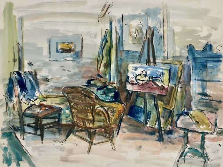 Watercolor by Henry Botkin: Studio, Rockport, available at Childs Gallery, Boston