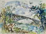 Watercolor by Henry Botkin: The Bridge (St. Louis), available at Childs Gallery, Boston