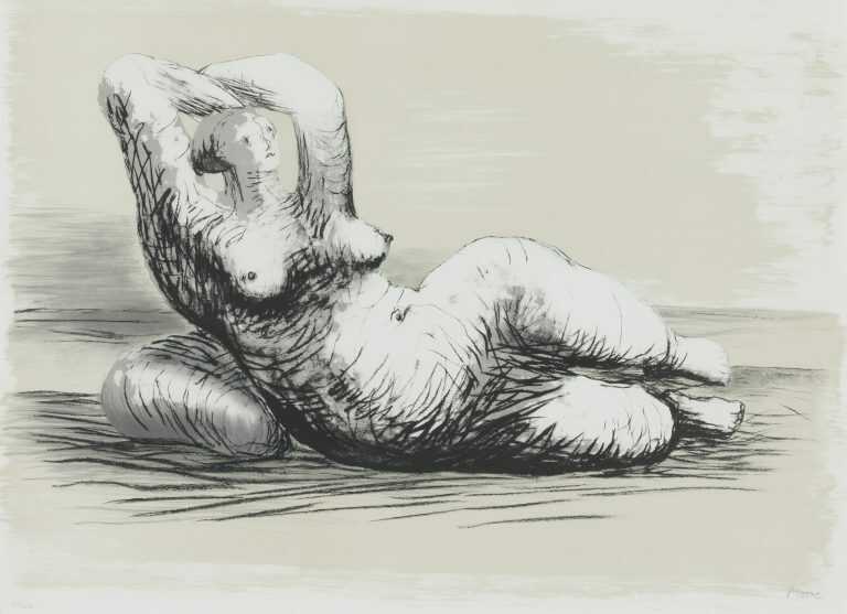 Print by Henry Moore: Reclining Woman on Beach, available at Childs Gallery, Boston