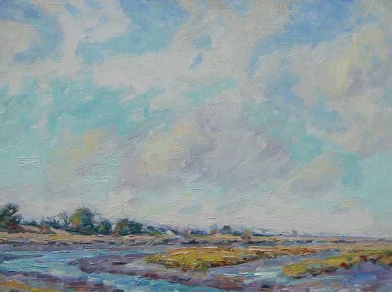 Painting by Henry Rodman Kenyon: [Distant Landscape], available at Childs Gallery, Boston