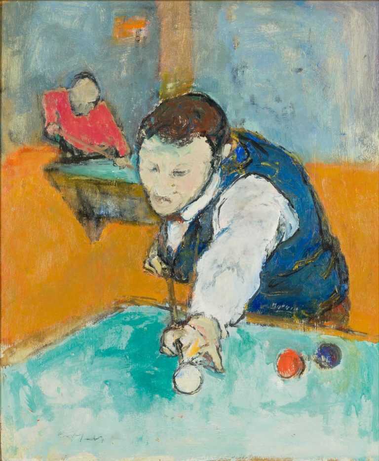 Painting By Henry Botkin: Billiard Player At Childs Gallery