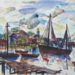 Watercolor by Henry Botkin: Provincetown [Massachusetts], represented by Childs Gallery