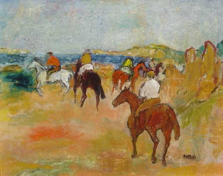 Painting By Henry Botkin: Riders By The Sea At Childs Gallery