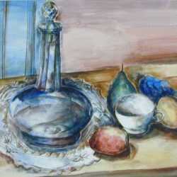 Watercolor by Henry Botkin: Still Life with Decanter, represented by Childs Gallery