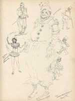 Drawing by Henry C. Pitz: Circus Clown Sketch, Madison Square Garden (New York), represented by Childs Gallery