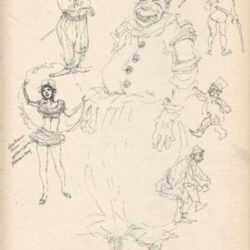 Drawing by Henry C. Pitz: Circus Clown Sketch, Madison Square Garden (New York), represented by Childs Gallery
