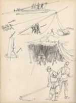Drawing by Henry C. Pitz: Sketch of Circus Tent Erection, represented by Childs Gallery