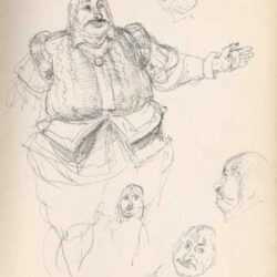 Drawing by Henry C. Pitz: Sketch of Large Circus Man, represented by Childs Gallery