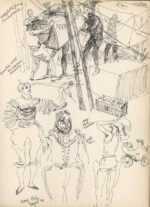 Drawing by Henry C. Pitz: Sketches of Circus Entertainers [Philadelphia, Pennsylvania], represented by Childs Gallery