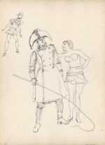 Drawing by Henry C. Pitz: The Ringleader: Sketches of Circus Entertainers (6), represented by Childs Gallery