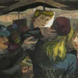 Painting By Henry Koerner: Hat Shoppers At Childs Gallery