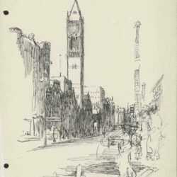 Drawing by Henry M. O'Connor: [New Old South Church, Boston, Massachusetts], represented by Childs Gallery