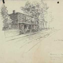 Drawing by Henry M. O'Connor: A Woman is Behind the Blinds Watching Me [possibly Tennesee], represented by Childs Gallery