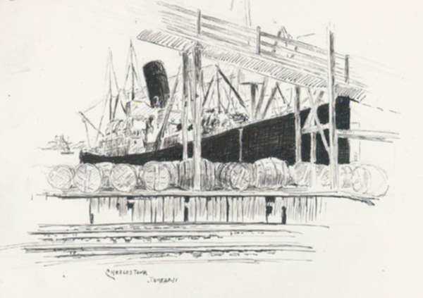 Drawing by Henry M. O'Connor: Charlestown [Boston, Massachusetts], represented by Childs Gallery