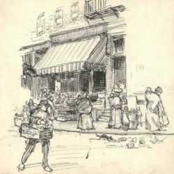 Drawing by Henry M. O'Connor: North End, Boston [Massachusetts], represented by Childs Gallery