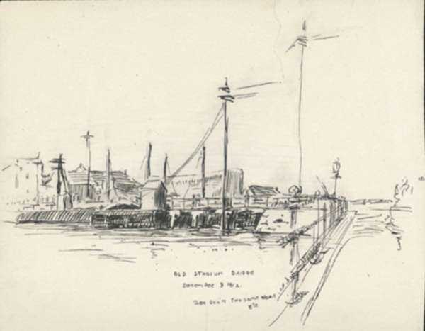 Drawing by Henry M. O'Connor: Old Stadium Bridge [Boston, Massachusetts], represented by Childs Gallery
