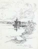 Drawing by Henry M. O'Connor: Tennessee River, Knoxville Tennessee, represented by Childs Gallery