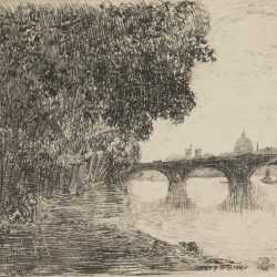 By Henry M. O'connor: [two Fisherman On The Siene, Paris] At Childs Gallery