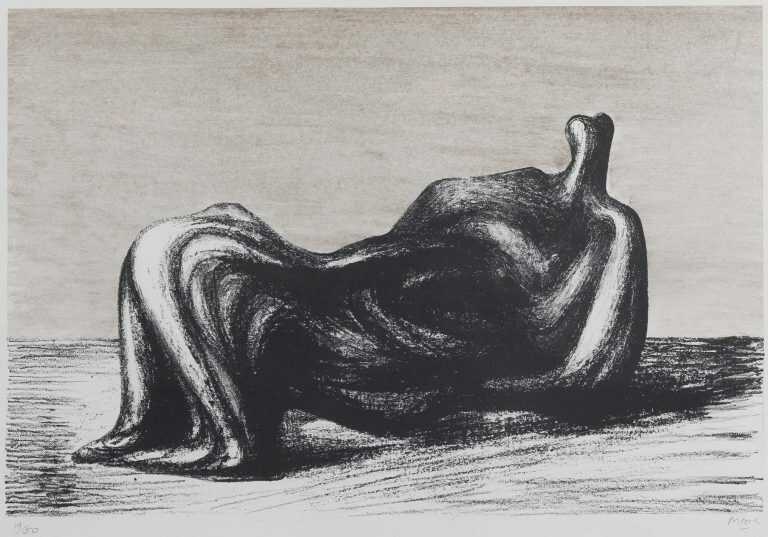 Print By Henry Moore: Draped Reclining Figure At Childs Gallery