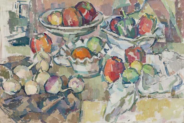 Painting By Herbert Barnett: Still Life With Bowls And Compote At Childs Gallery
