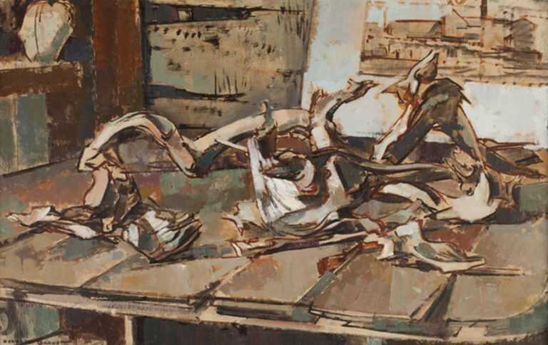 Painting By Herbert Barnett: Still Life With Driftwood At Childs Gallery