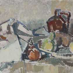 Painting By Herbert Barnett: Still Life With Fruit And Brown Jug At Childs Gallery