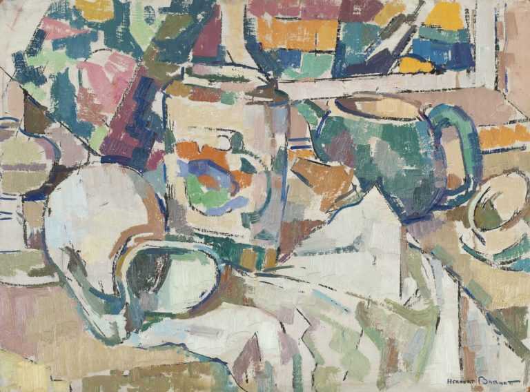 Painting By Herbert Barnett: Still Life With Pitcher, Vase And Teapot At Childs Gallery