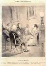 Print by Honore Daumier: Lecture du Moniteur (Reading of the Moniteur), represented by Childs Gallery