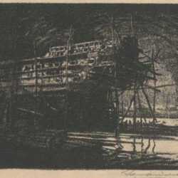 Print by Howard Wilson: Dockyard, represented by Childs Gallery