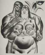 Print by Hugo Gellert: Commodities, Twofold Character of the Labor Embodied in Comm, represented by Childs Gallery