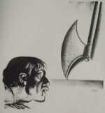 Print by Hugo Gellert: Primary Accumulation [Axe with Severed Head], represented by Childs Gallery