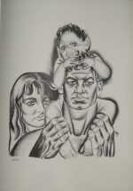 By Hugo Gellert: Simple Reproduction [family With Child On Father's Shoulders] At Childs Gallery