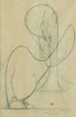 Drawing by Hugo Robus: Sculpture Study for According to His Needs, represented by Childs Gallery