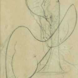 Drawing by Hugo Robus: Sculpture Study for According to His Needs, represented by Childs Gallery