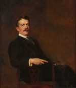 Painting by Ignaz Marcel Gaugengigl: Portrait of Ezra H. Baker, represented by Childs Gallery