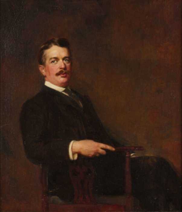 Painting by Ignaz Marcel Gaugengigl: Portrait of Ezra H. Baker, represented by Childs Gallery