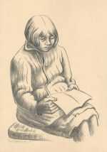 Print By Insert: Girl Reading A Book At Childs Gallery