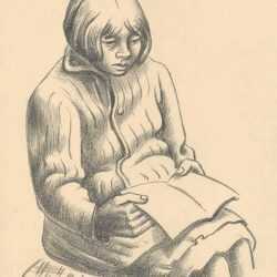 Print By Insert: Girl Reading A Book At Childs Gallery