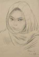 Drawing by Irwin D. Hoffman: [Mexican Girl], represented by Childs Gallery