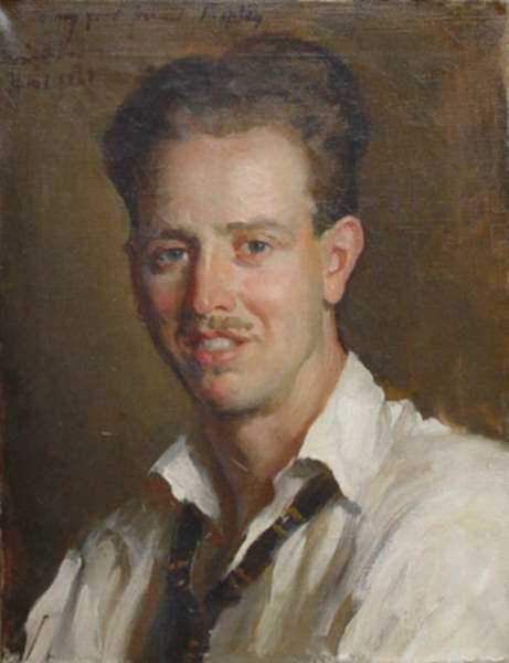 Painting by Irwin D. Hoffman: Portrait of Aiden Lassell Ripley, represented by Childs Gallery
