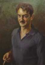 Painting by Irwin D. Hoffman: Self-Portrait, represented by Childs Gallery