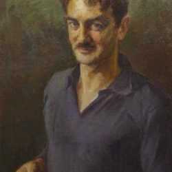 Painting by Irwin D. Hoffman: Self-Portrait, represented by Childs Gallery
