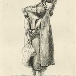 Print by Isabel Bishop: The Coat, or Taking Off Her Coat, available at Childs Gallery, Boston