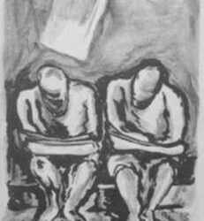 Print by Isidoro Ocampo: Two Vagabonds, represented by Childs Gallery