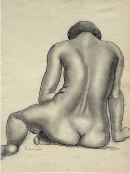 Drawing by Iskantor: The Bent Head, represented by Childs Gallery