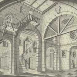 Drawing by J.A. de Tasch: [Prison Stage Design 2], represented by Childs Gallery