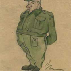 Watercolor by Jacek von Henneberg: British Soldier, represented by Childs Gallery
