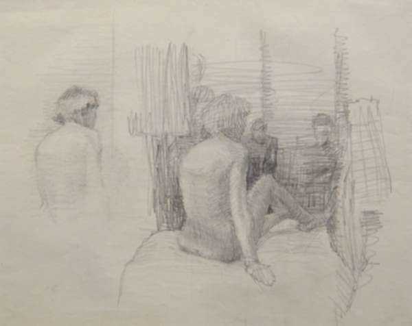 Drawing by Jack Kramer: [Life Drawing Class], represented by Childs Gallery