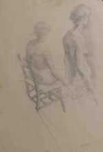 Drawing by Jack Kramer: Two Backs, represented by Childs Gallery