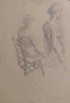 Drawing by Jack Kramer: Two Backs, represented by Childs Gallery